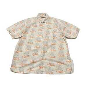 Vintage Y2K Platinum Fubu Fat Albert All Over Print Button Down Shirt Size Large